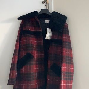 Brand New Coach Shearling Wool Coat with Tags and Garment Bag